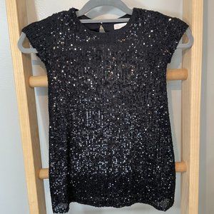 GB Girls Black Sequined Dress